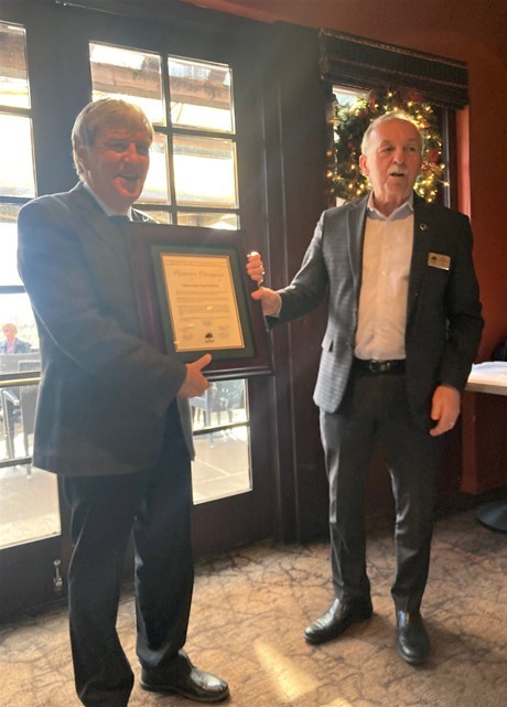 Ambassador Daniel Mulhall receives honorary citizenship from Mayor of Danville Newell Arnerich 