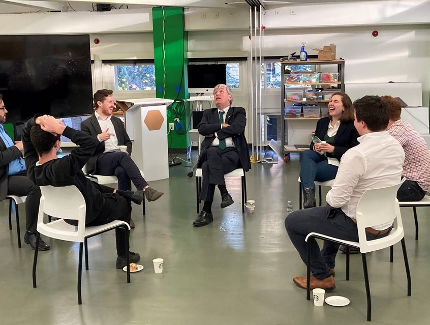 Ambassador Mulhall meeting with the the Irish in Stanford group