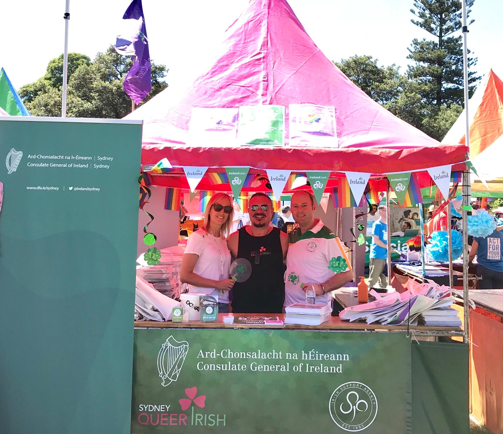 Irish Community stall at Mardi Gras Fair Day