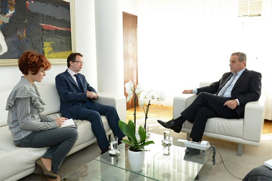 Ambassador Harrington with Mr. Milan Bandić, the Mayor of the City of Zagreb.
 
Photo credit: City of Zagreb
