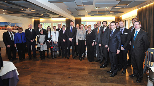 Attendees at the EU Heads of Missions working luncheon with Croatian President Kolinda Grabar-Kitarović, 16 Feb 2016. Credit: Office of the President, Filip Glas.