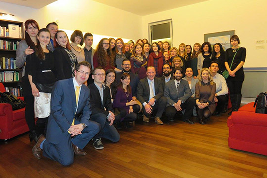 Ambassador Harrington with his guests from Irish Maiden. 20th January 2016