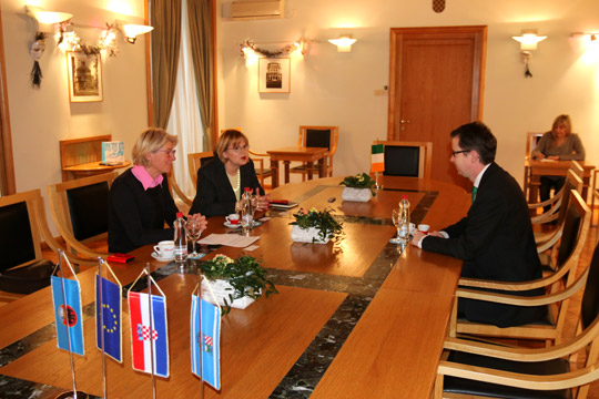 Ambassador Harrington with Mrs. Dorotea Pešić Bukovac, the President of Rijeka City Council