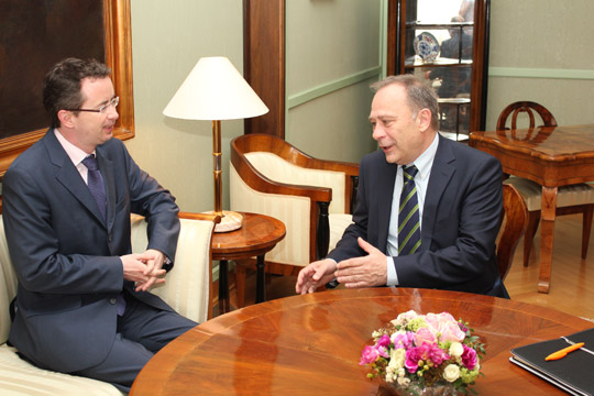 Ambassador Harrington with Mr. Davorin Mlakar, President of the Croatian Sabor's Foreign Affairs Committee