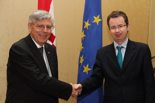 Ambassador Tim Harrington met with the Speaker of the Croatian Parliament (Sabor), Dr Željko Reiner.