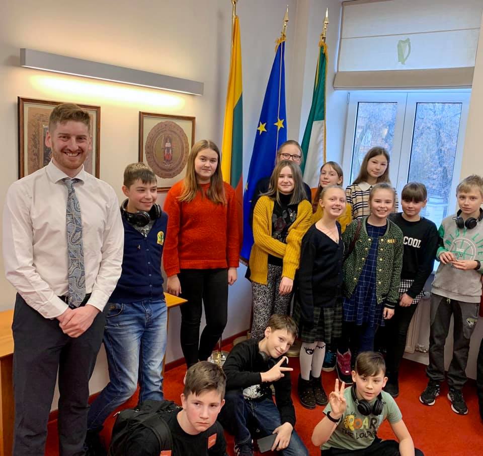 Students of Kalveliu Ausros Gymnasium visit the Embassy