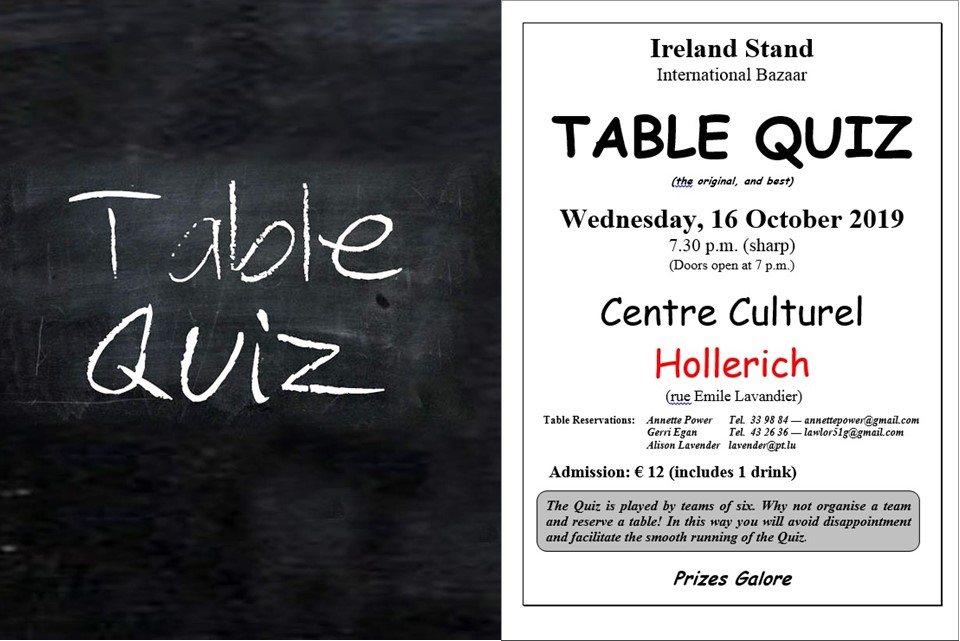 Table Quiz - 16 October 2019