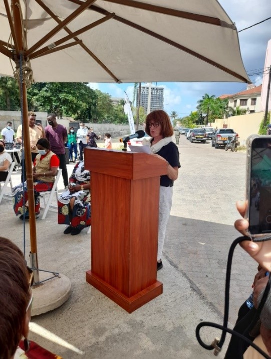 DHOM Paula Nolan speaks at COVID-19 Memorial Walkway inauguration