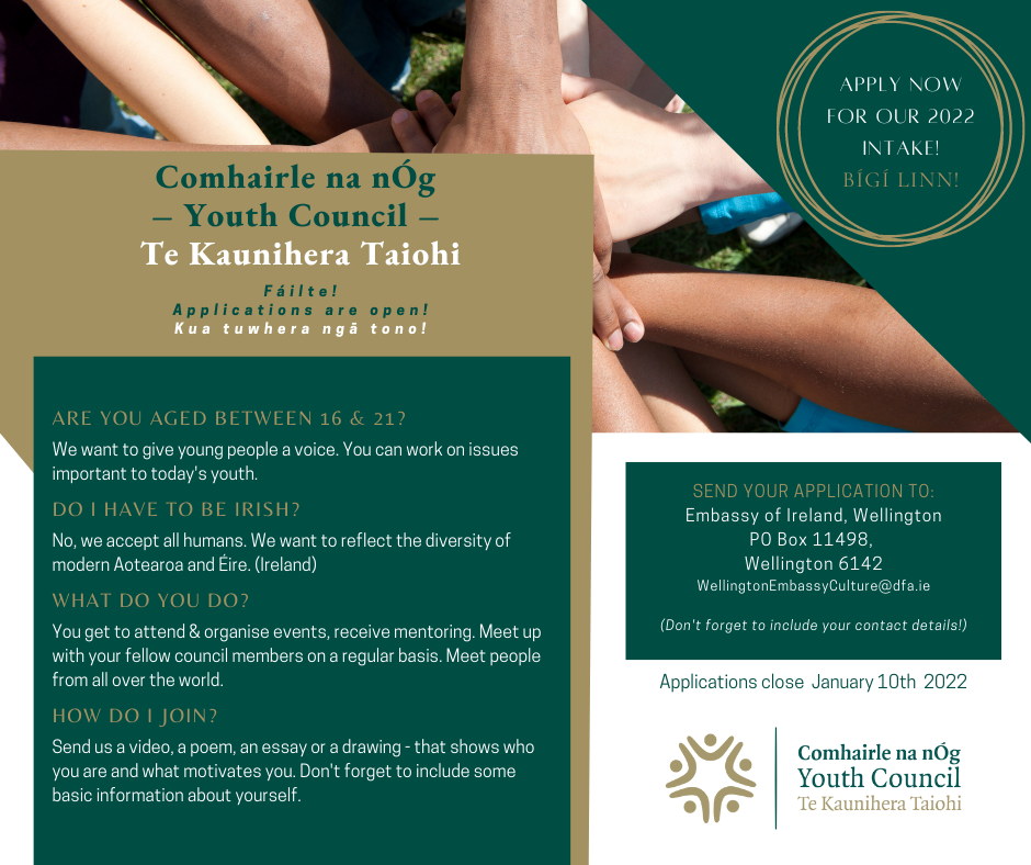 Comhairle na nÓg – Youth Council – Te Kaunihera Taiohi 2022 - Applications Closed