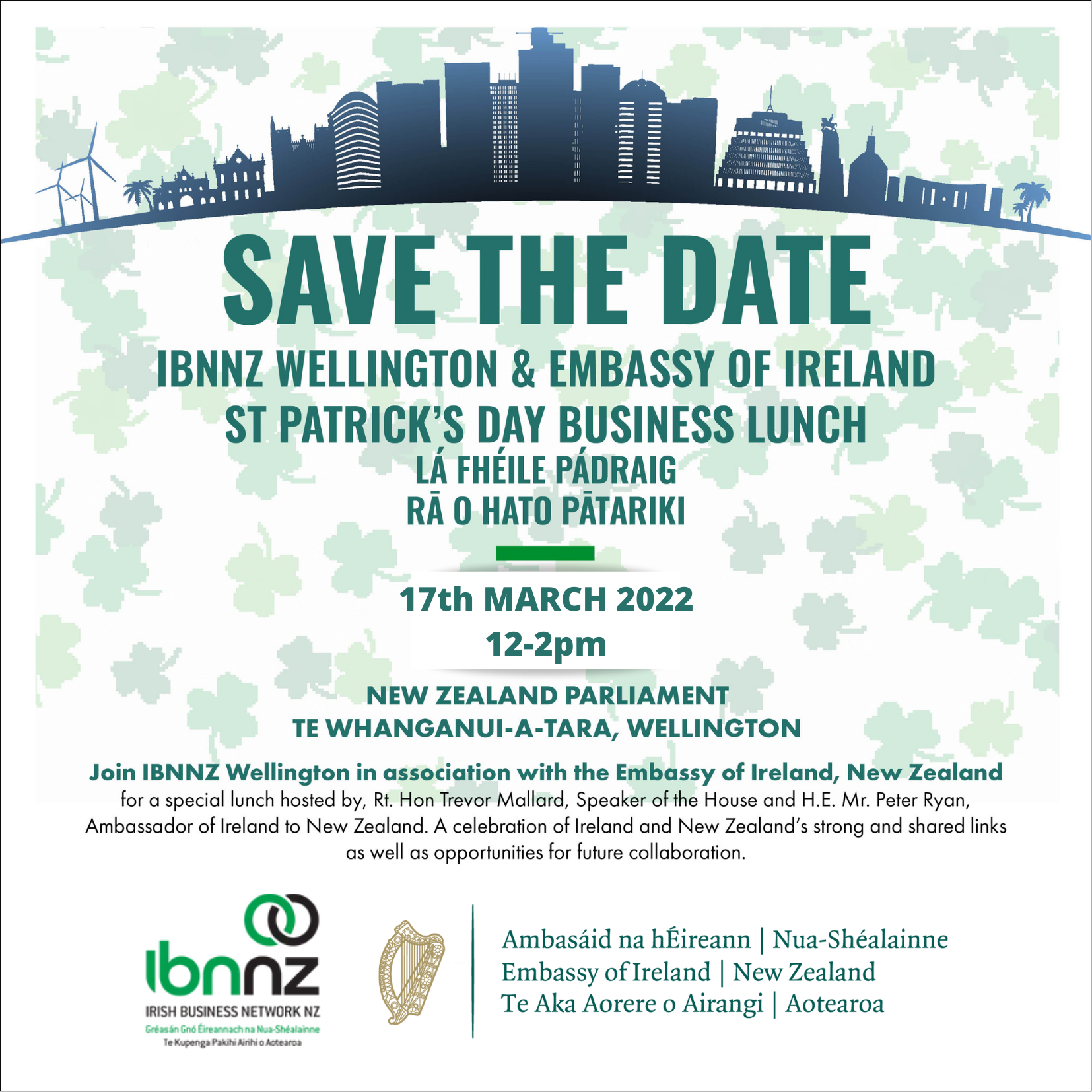 St Patrick's Day Business Luncheon with IBNNZ
