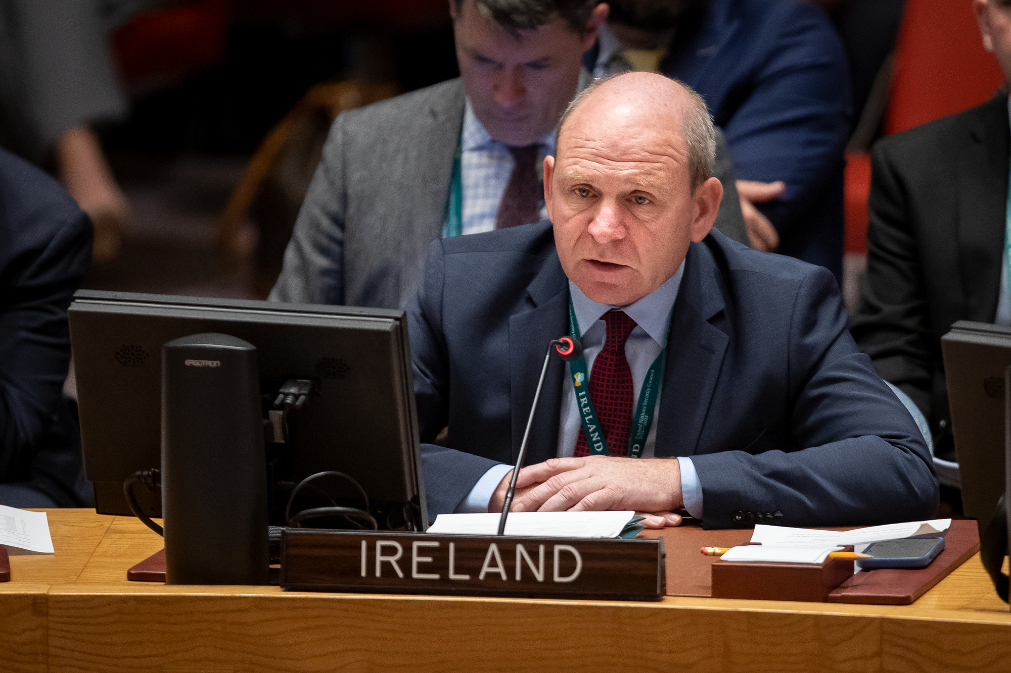 Ambassador Fergal Mythen speaking at the United Nations.