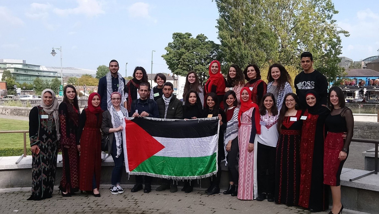 Recipients of the Ireland-Palestine Scholarship Programme on arrival in Ireland in September 2019. Copyright ICOS.