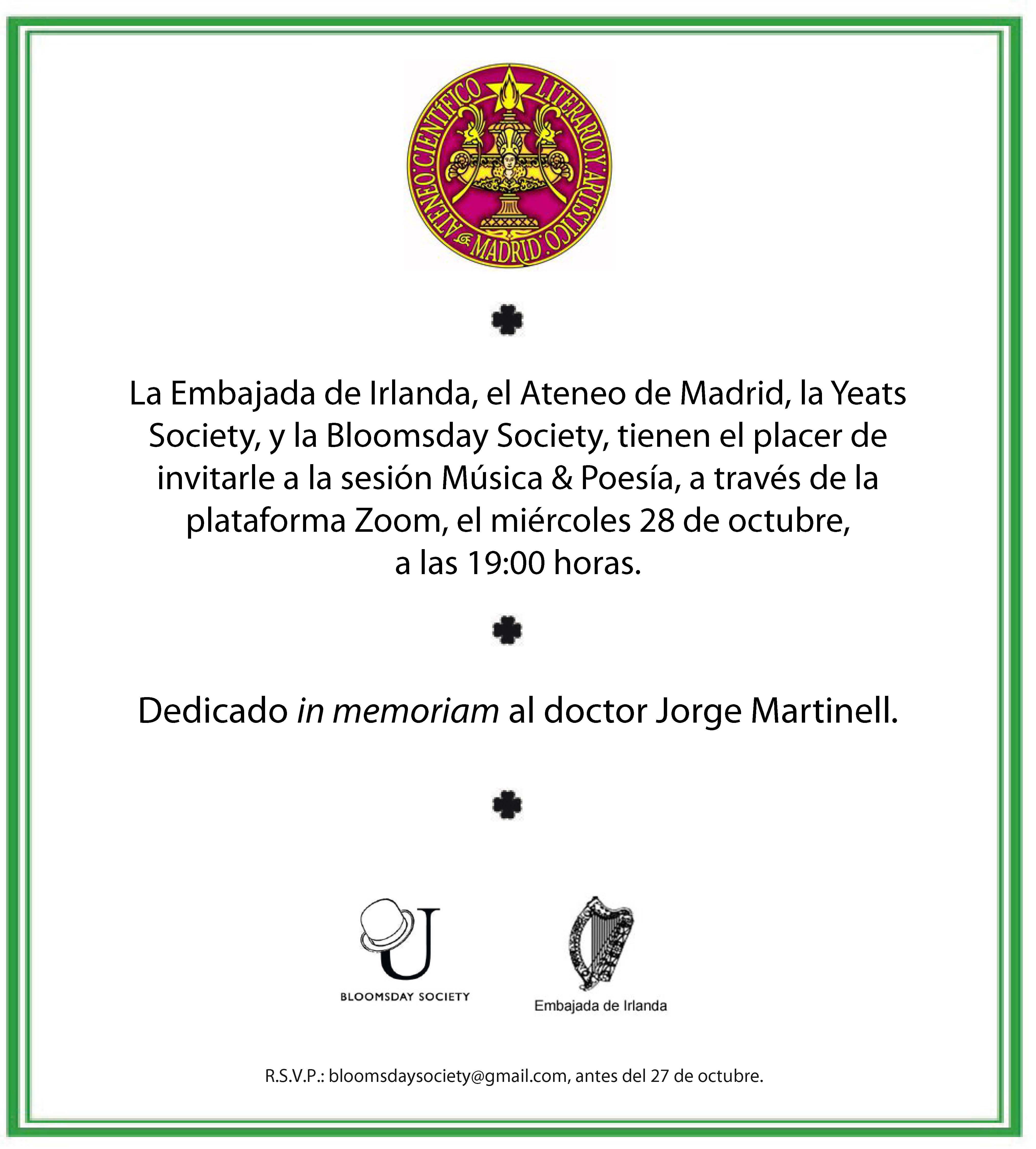 Bloomsday Society Madrid - Dr. Jorge Martinell "In Memoriam"