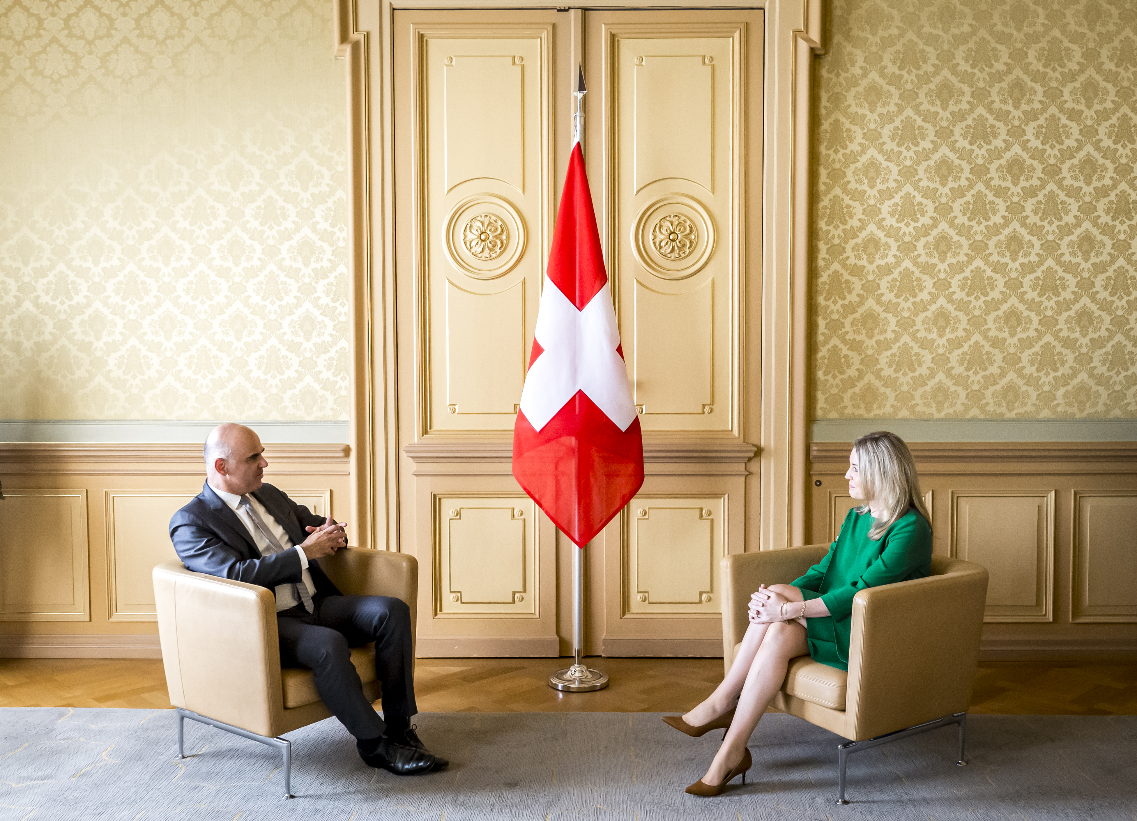 Ambassador Aoife McGarry presents credentials to President of the Swiss Confederation Alain Berset