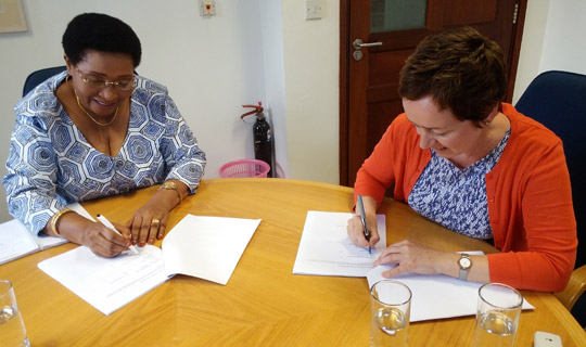 Ambassador Gilsenan today signs a new partnership agreement with Women Fund Tanzania 