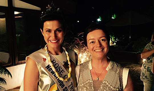 Ambassador Gilsenan with the Rose of Tralee, Ms Maria Walsh