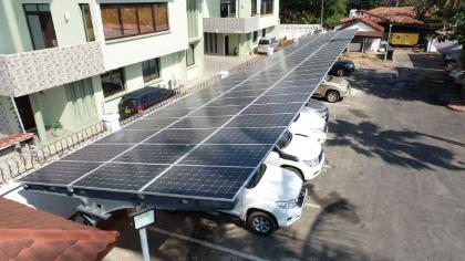 30KWP Solar energy generation system designed as a carport shade area solar energy generation system