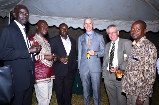Henry Tumwebaze President UIAA (3rd from left), Ambassador Cronin (4th from left), Frank Kirwan, Head of Corporation (5th from left) and fellows