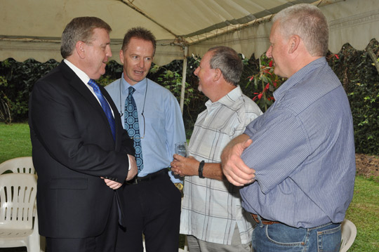 Deputy Pat Breen (extreme left), talking to some members of the Irish Business Network in Uganda