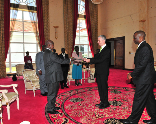 Ambassador Cronin presenting credentials