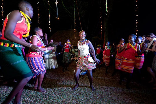 Kangole students presenting a traditional Karamojong dance
