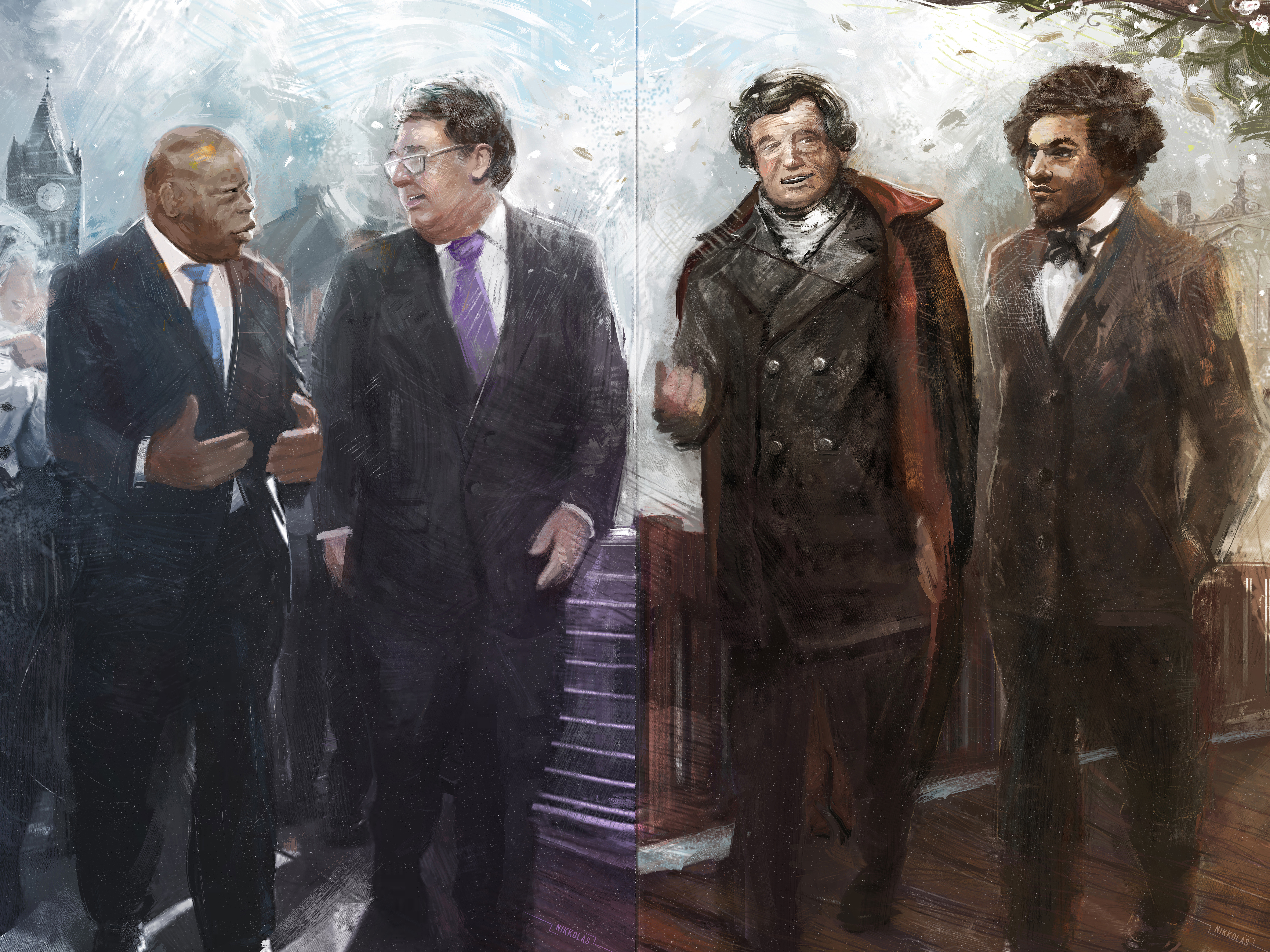 Ambassador Mulhall Unveils Portraits by Nikkolas Smith of Irish & American Civil Rights Leaders