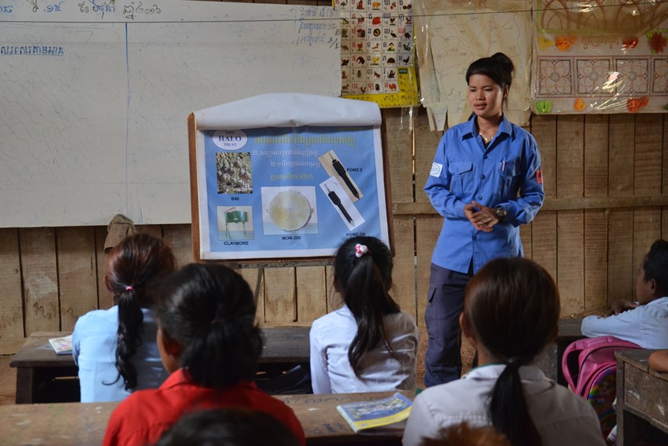 A HALO Trust Clearance and Mine Risk Education session in Cambodia. Irish Aid supports Humanitarian Mine Action in Vietnam, Lao PDR, and Cambodia