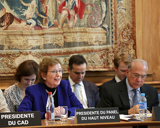 Former President Mary Robinson addresses OECD Council on the Reform of the Development Assistance Committee (DAC). Photo credit: Organisation for Economic Cooperation and Development