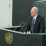 Ambassador David Donoghue speaking at the GA, 21 November 2013