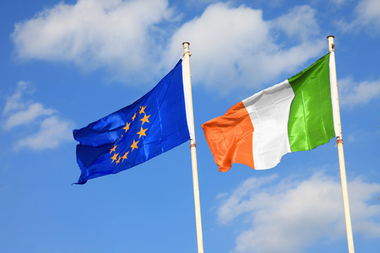 EU and Ireland Flags