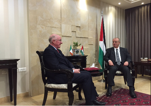 Minister for Foreign Affairs and Trade Charles Flanagan meets Palestinian Prime Minister Rami Hamdallah