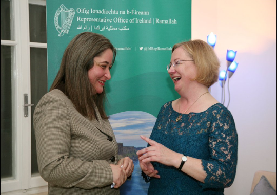Representative Feeney talks with Minister for Tourism Rola Maayah